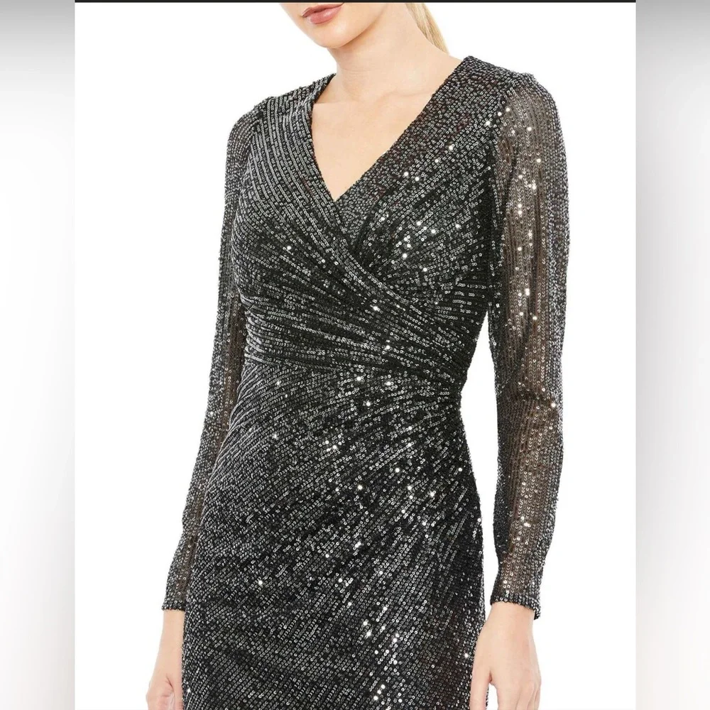 Mac Duggal 26940 Long Sleeve Sequin Dress